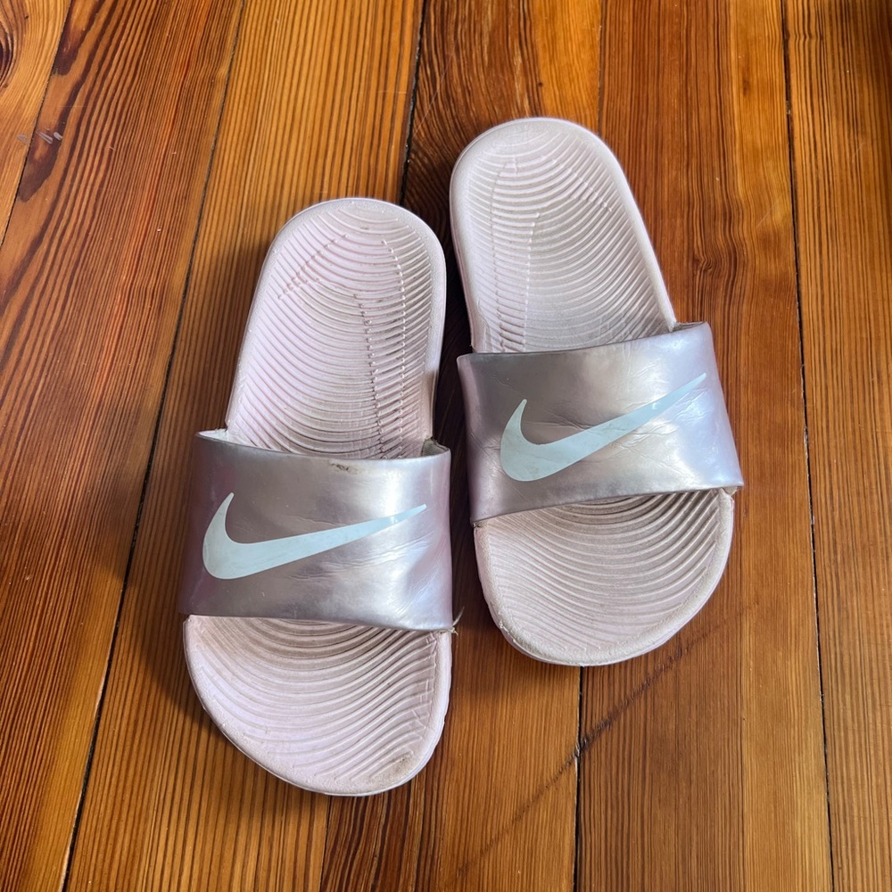 Nike Metallic Pink Slide Sandals